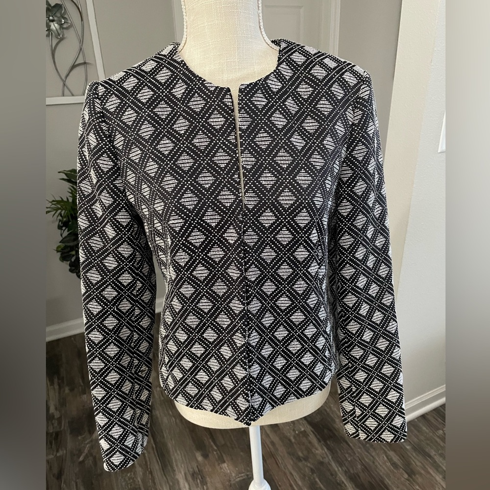 Banana Republic Black/White Blazer Jacket Size 6